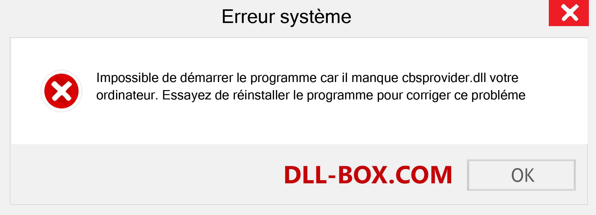 Le fichier cbsprovider.dll est manquant ?. Télécharger pour Windows 7, 8, 10 - Correction de l'erreur manquante cbsprovider dll sur Windows, photos, images